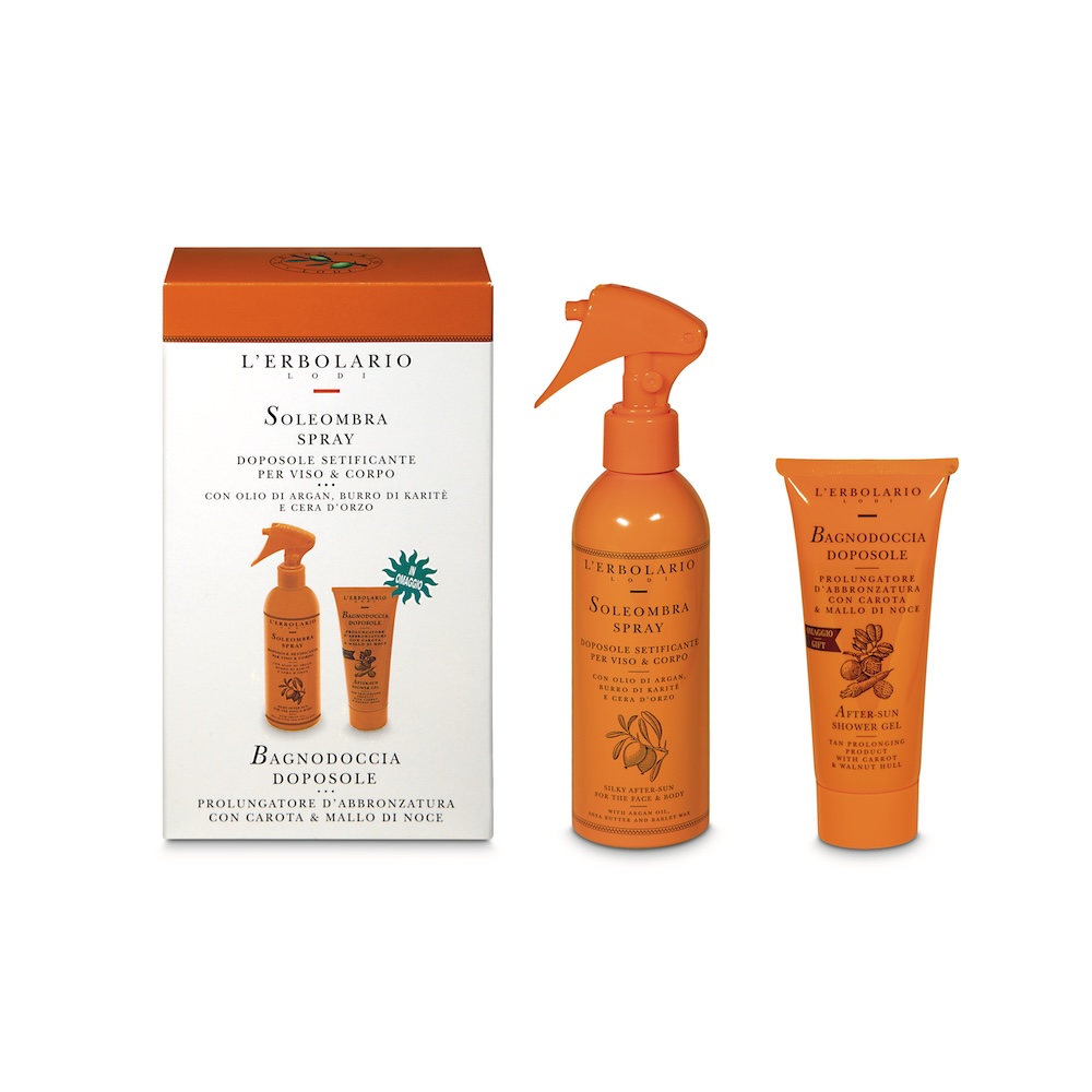 Soleombra Spray doposole setificante per viso & corpo 200 ml e Bagnodoccia doposole prolungatore d'abbronzatura 100 ml in omaggio