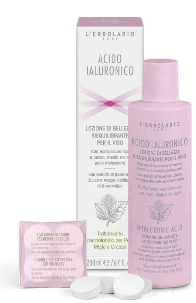 Acido Ialuronico Lozione di Bellezza Riequilibrante per il Viso per pelli miste e grasse 200 ml