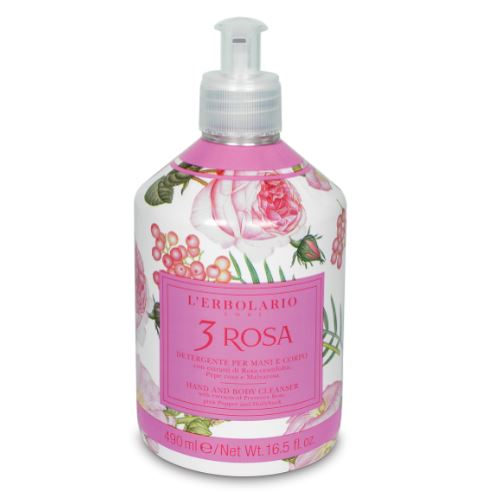 3 Rosa Detergente per Mani e Corpo 490 ml