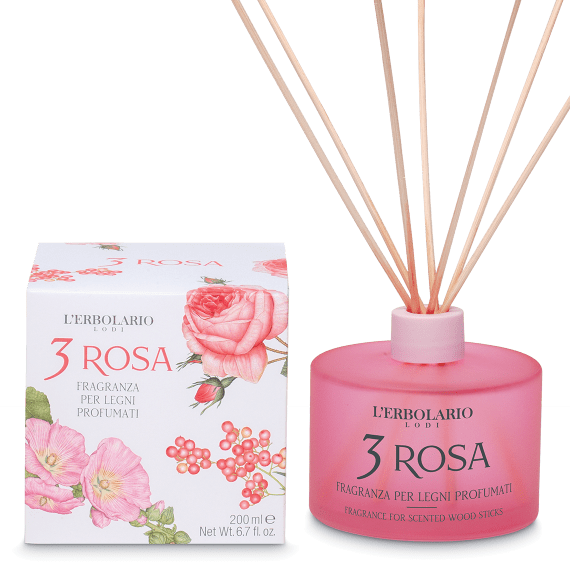 3 Rosa Fragranza per Legni Profumati 200 ml